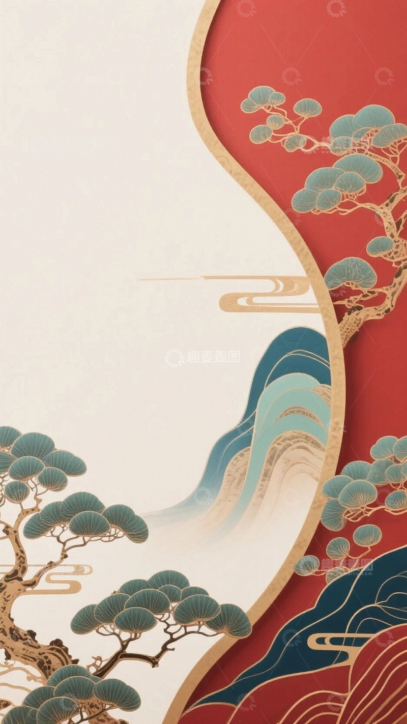 高清大图下载【趣麦麦图】国画水墨画元素背景4