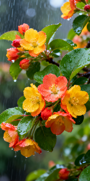 雨中绽放的小花朵