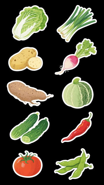 蔬菜图标贴纸