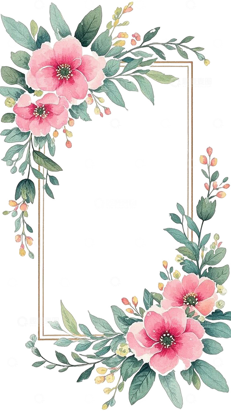 高清大图下载【趣麦麦图】植物花环花朵边框相框2