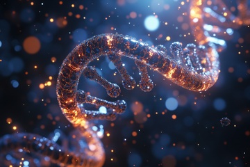 旋转的DNA遗传基因链条