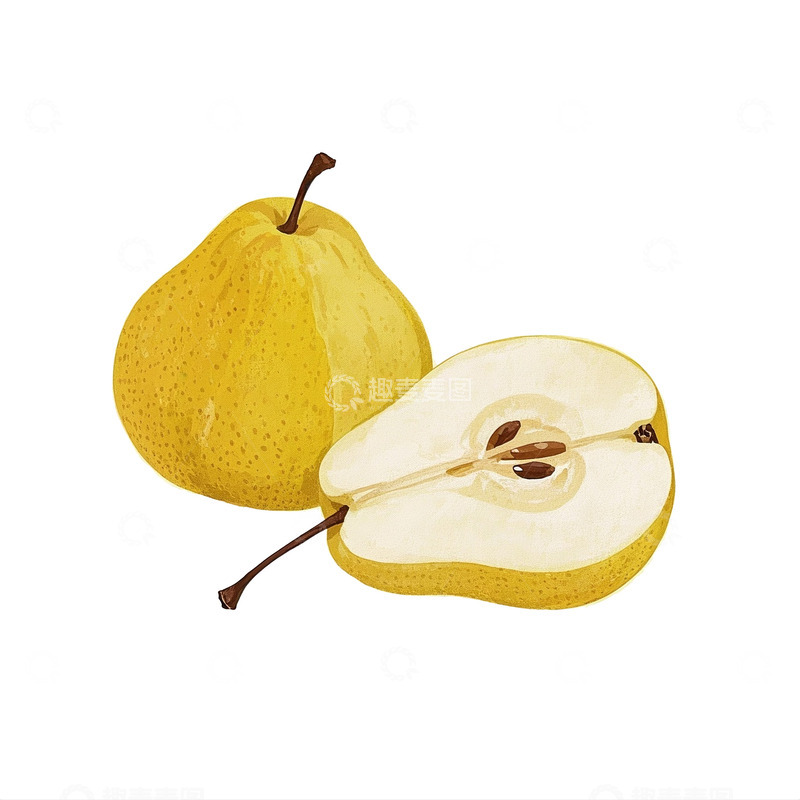 高清大图下载【趣麦麦图】扁平风格雪梨