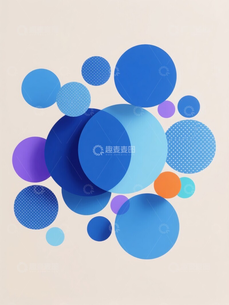 高清大图下载【趣麦麦图】多彩圆形图案的抽象艺术设计