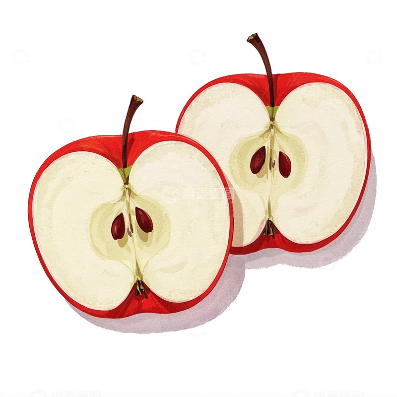 高清大图下载【趣麦麦图】扁平风格苹果插画