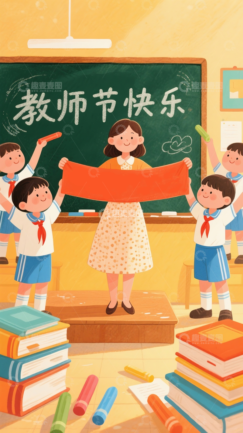 源文件下载【趣麦麦图】教师节插画3