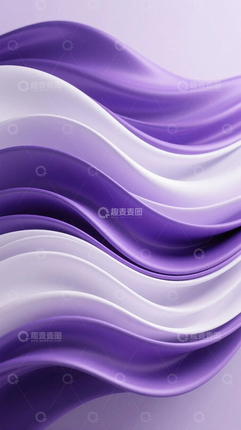 高清大图下载【趣麦麦图】梦幻紫色流动线条背景3