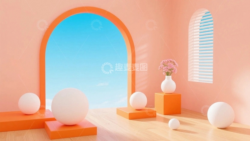 高清大图下载【趣麦麦图】粉色小屋里的商品展示区5