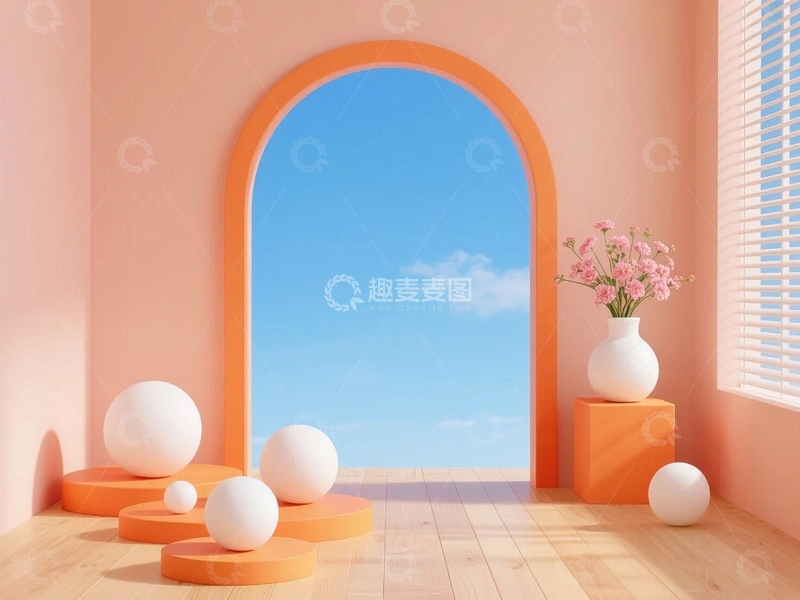 高清大图下载【趣麦麦图】粉色小屋里的商品展示区2