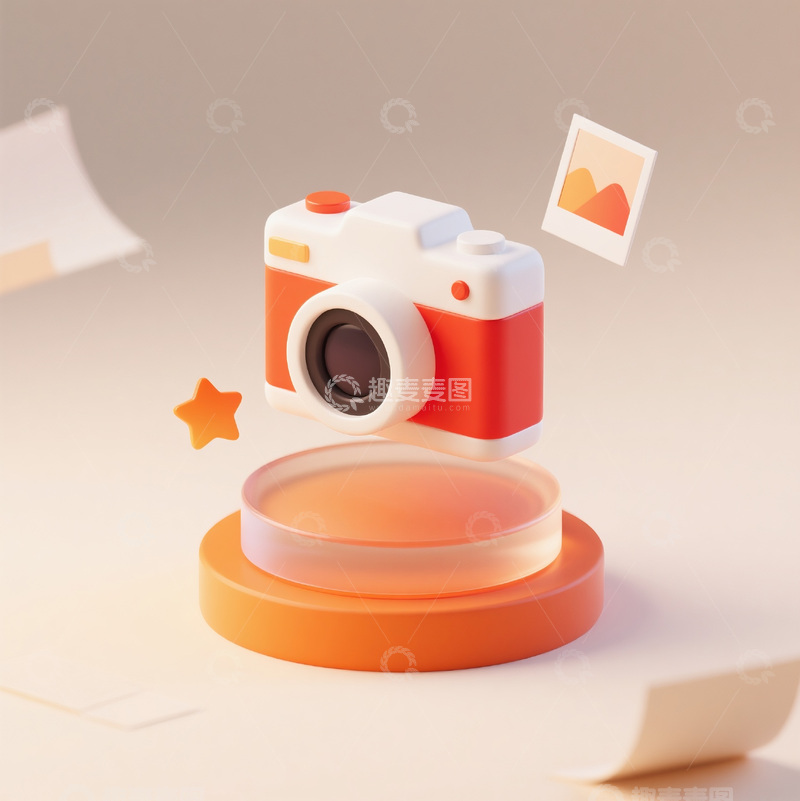 高清大图下载【趣麦麦图】卡通风格相机展示模型