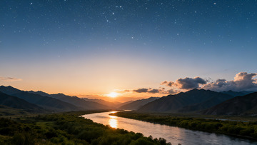 日落晚霞自然风光