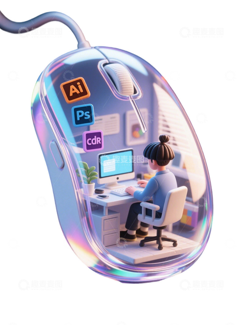 高清大图下载【趣麦麦图】全息镭射透明的大鼠标