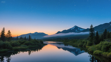 山水湖泊自然风光