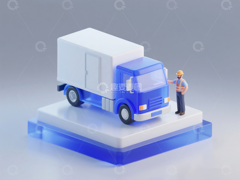 源文件下载【趣麦麦图】立体建模货车4