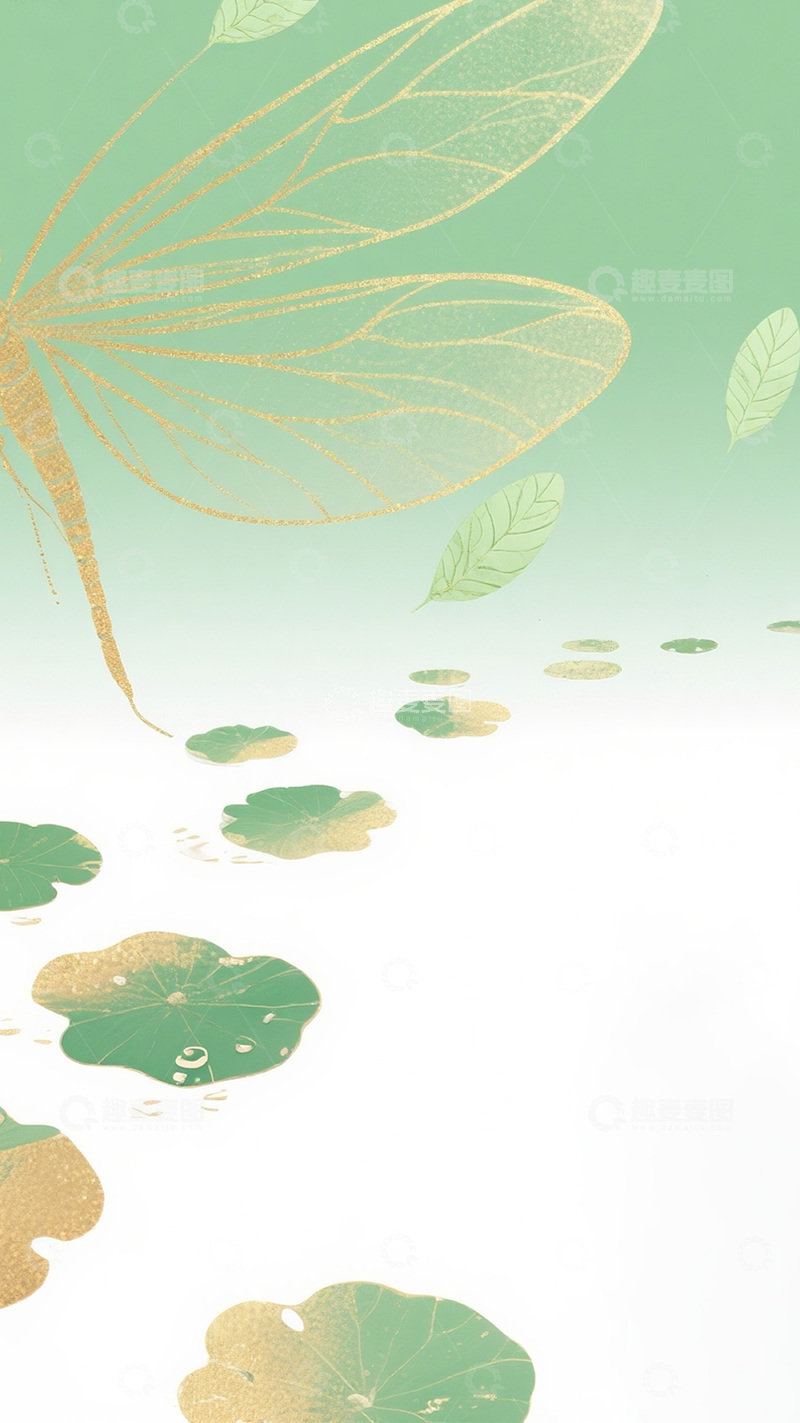鎏金莲叶插画