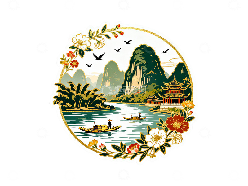 高清大图下载【趣麦麦图】国潮矢量插图15