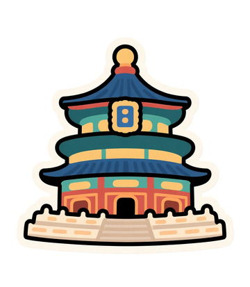 北京天坛卡通矢量风格