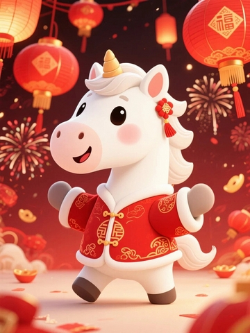 3d卡通马年形象素材8