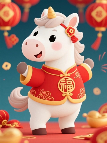 3d卡通马年形象素材4