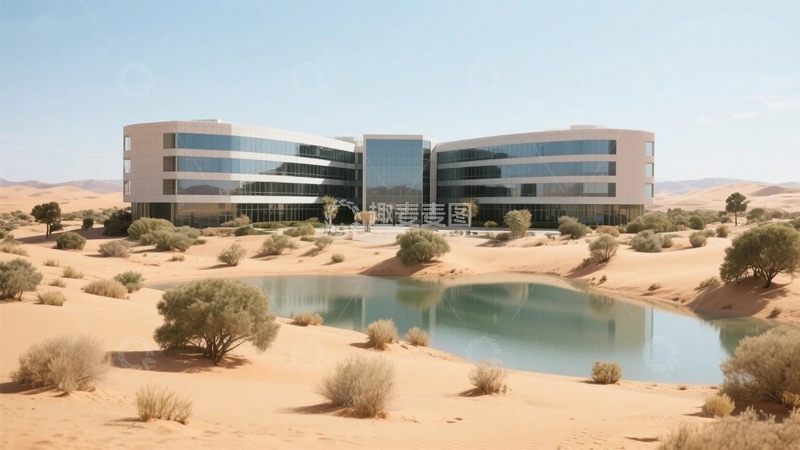 高清大图下载【趣麦麦图】坐落在沙漠的研究中心4
