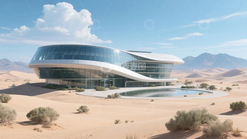 高清大图下载【趣麦麦图】坐落在沙漠的研究中心3