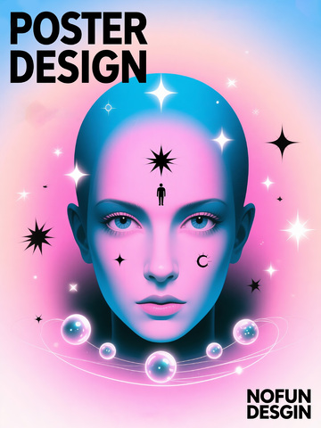 梦幻星尘人脸海报设计