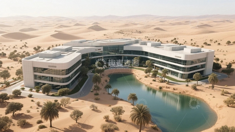 高清大图下载【趣麦麦图】坐落在沙漠的研究中心2