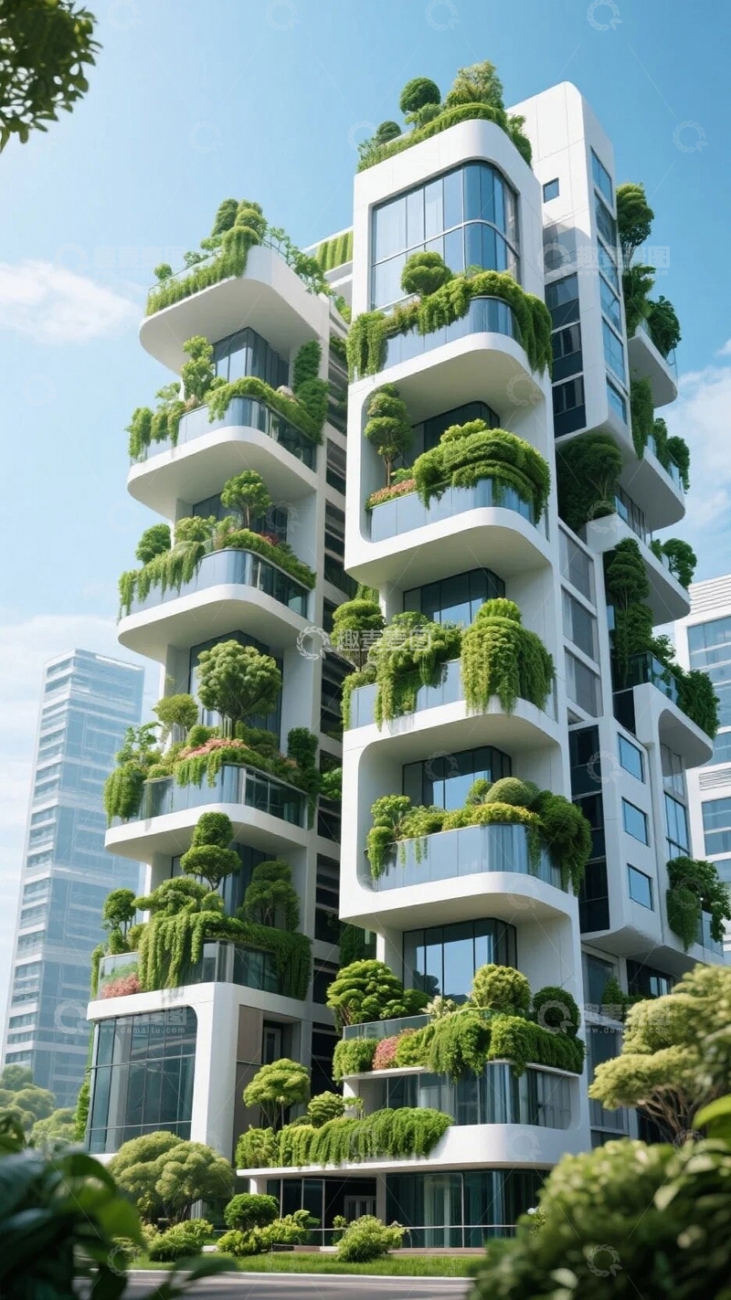 高清大图下载【趣麦麦图】垂直绿化的未来住宅1