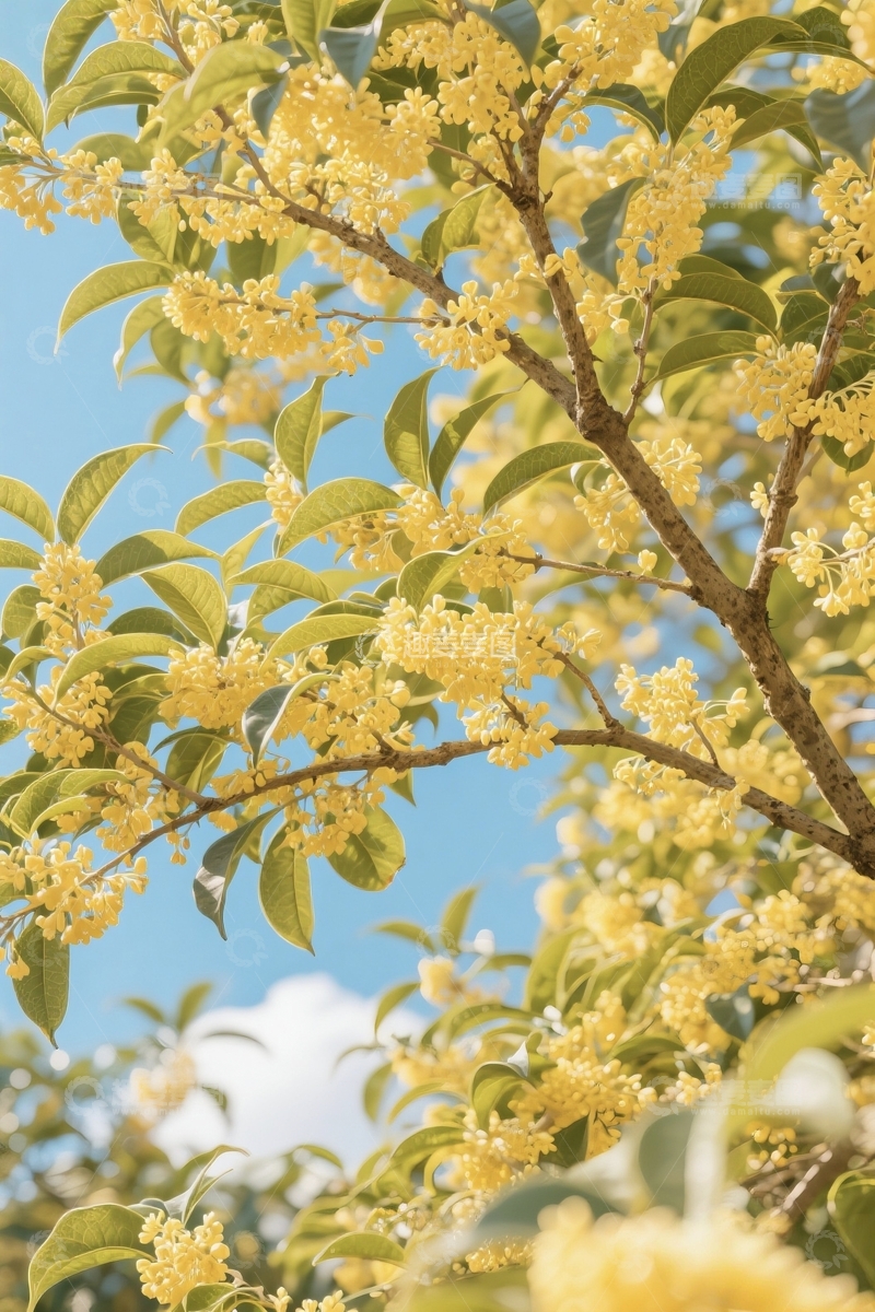 高清大图下载【趣麦麦图】蓝天桂花精致摄影图