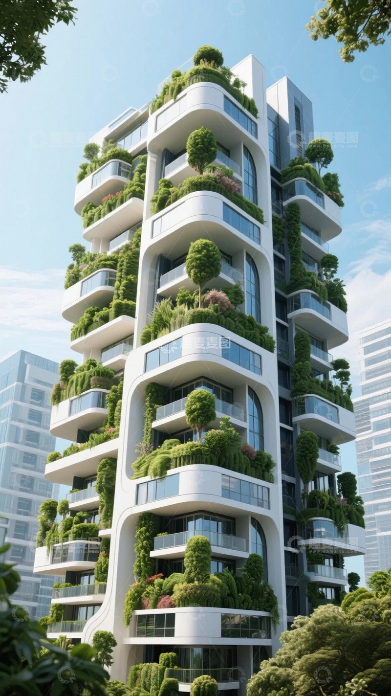 高清大图下载【趣麦麦图】垂直绿化的未来住宅3