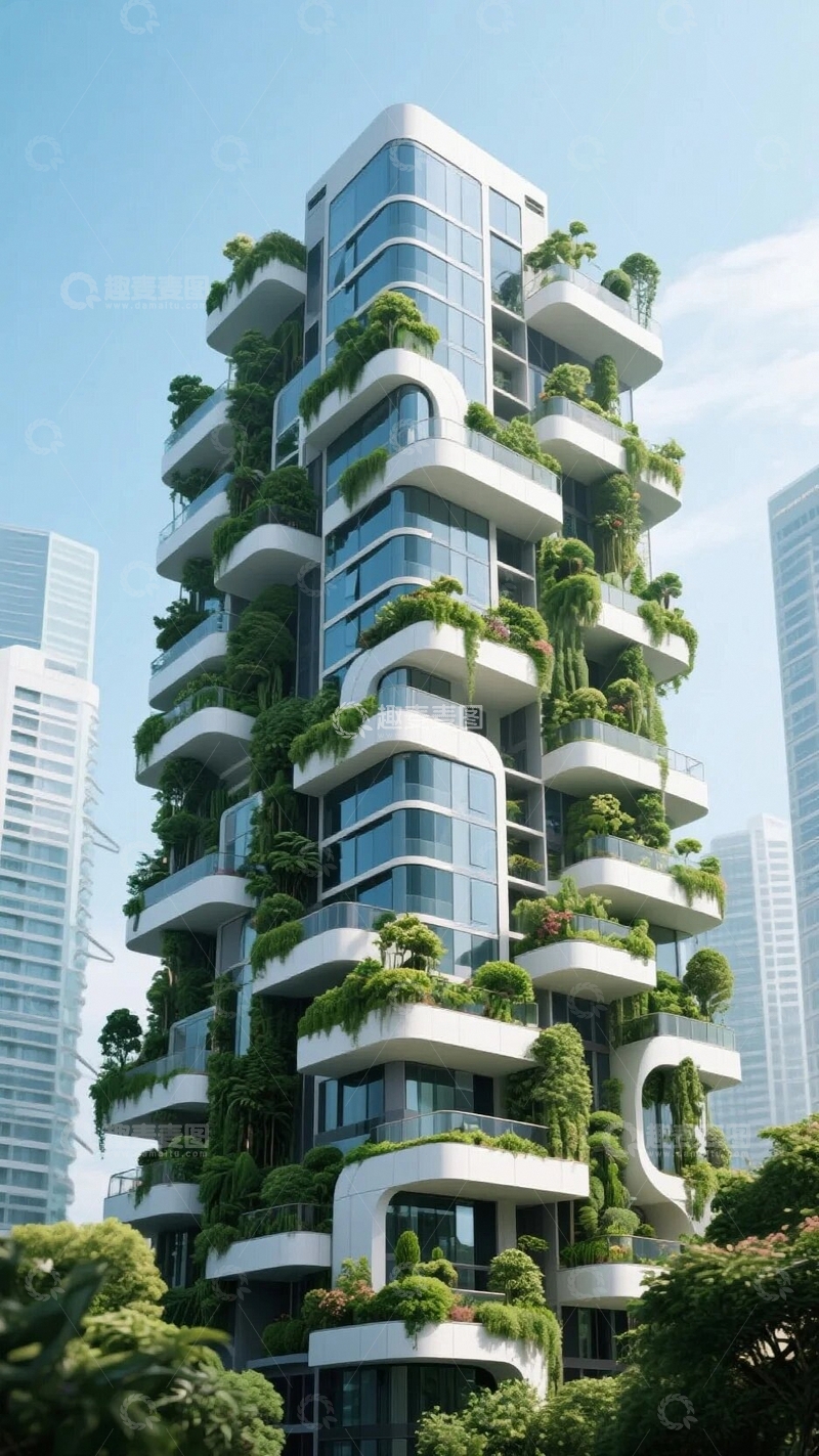 高清大图下载【趣麦麦图】垂直绿化的未来住宅2