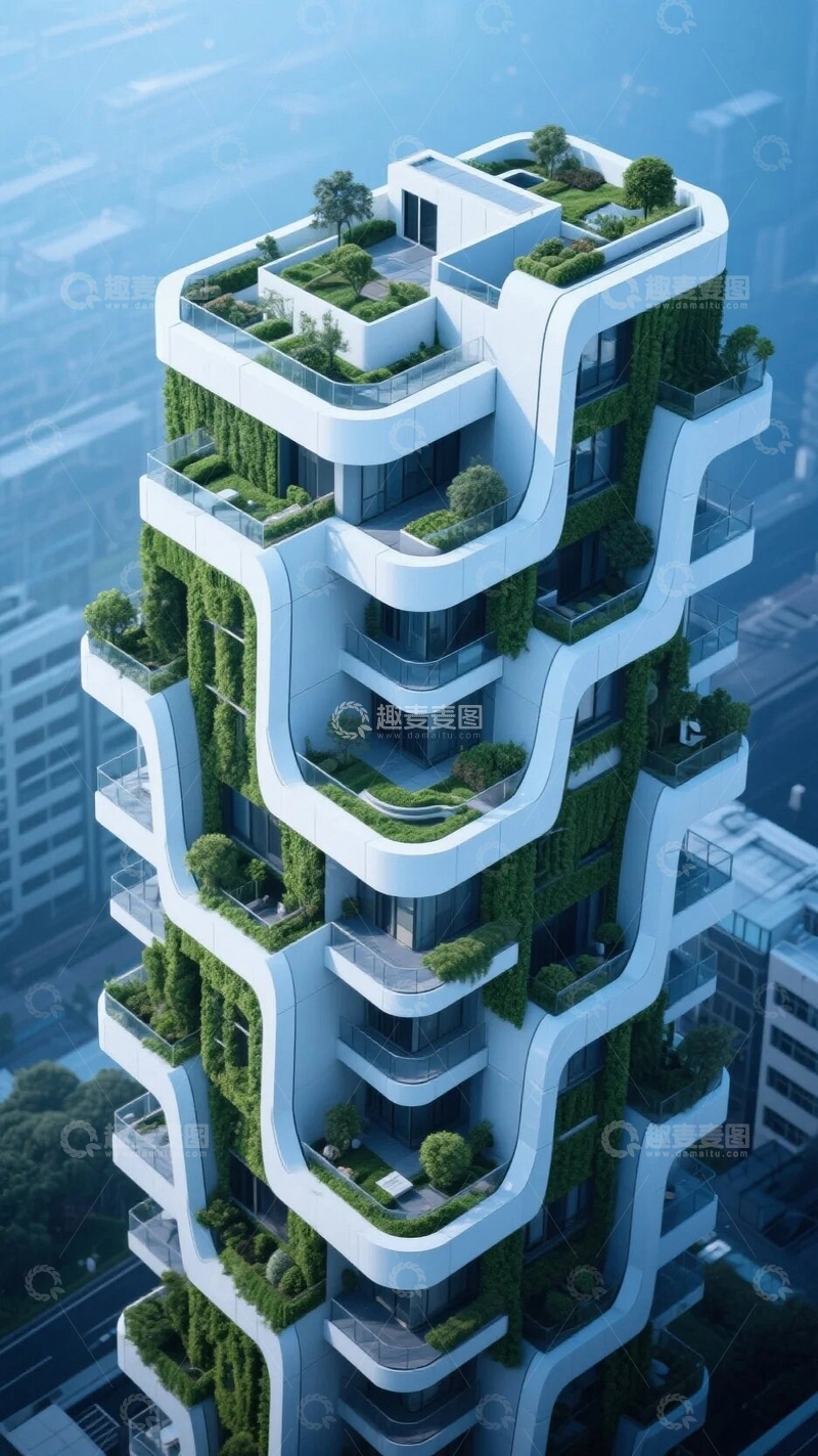 高清大图下载【趣麦麦图】垂直绿化的未来住宅8