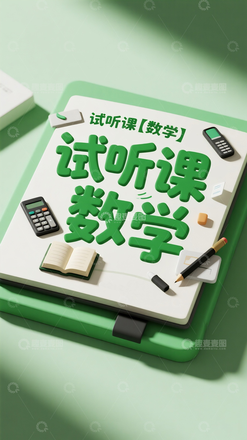 数学试听课立体宣传图