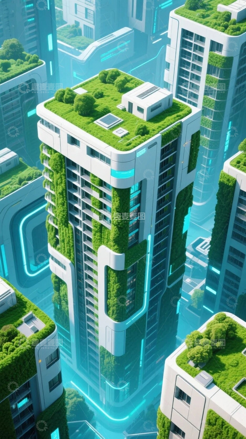 高清大图下载【趣麦麦图】垂直绿化的未来住宅6