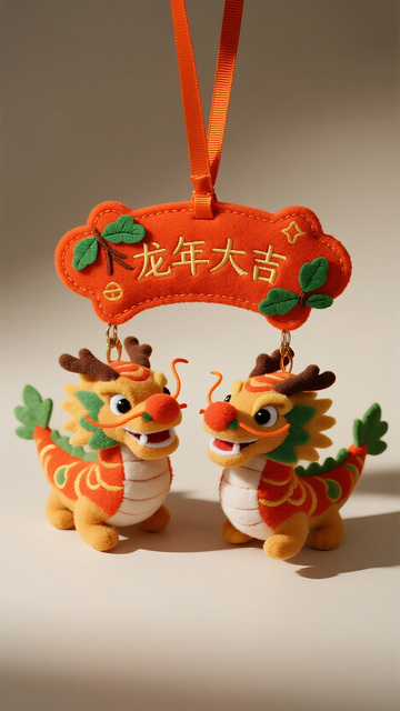 龙年大吉毛绒挂饰图