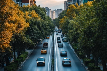 城市马路汽车风景
