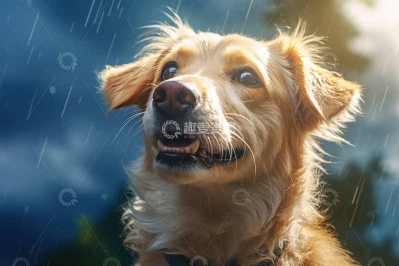 高清大图下载【趣麦麦图】一只仰头的可爱小狗