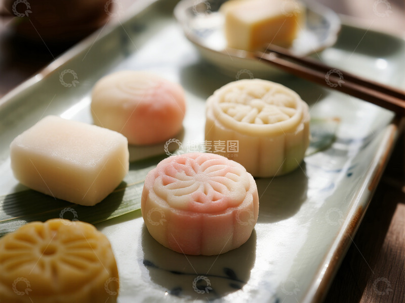 高清大图下载【趣麦麦图】美味中式冰皮月饼