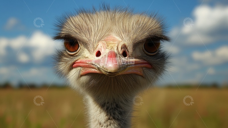 高清大图下载【趣麦麦图】一只鸵鸟特写摄影