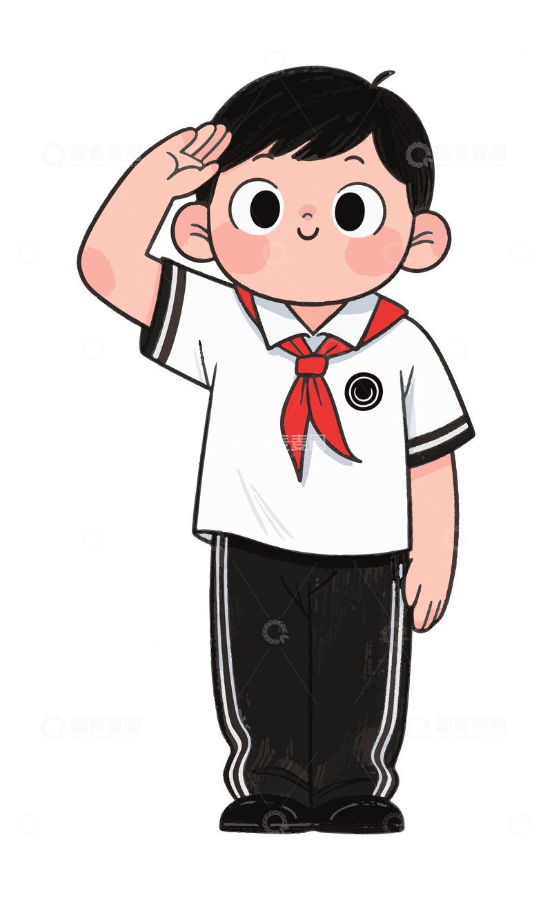 敬礼的小学生