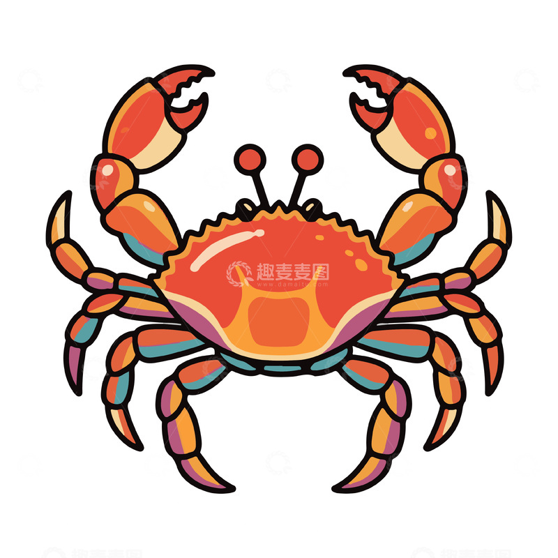 源文件下载【趣麦麦图】一个熟透的螃蟹