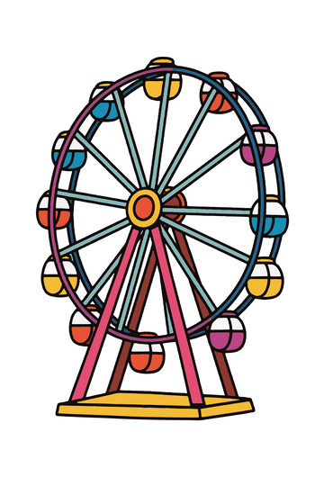 卡通彩色摩天轮
