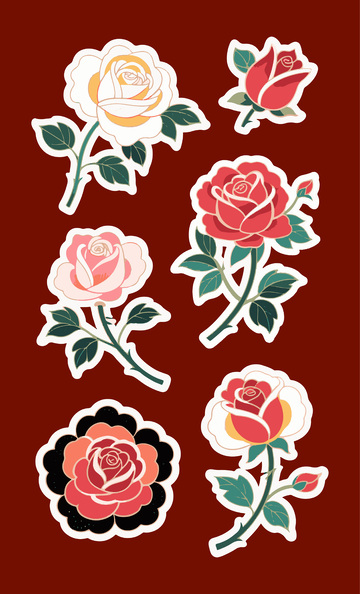 玫瑰花的贴纸