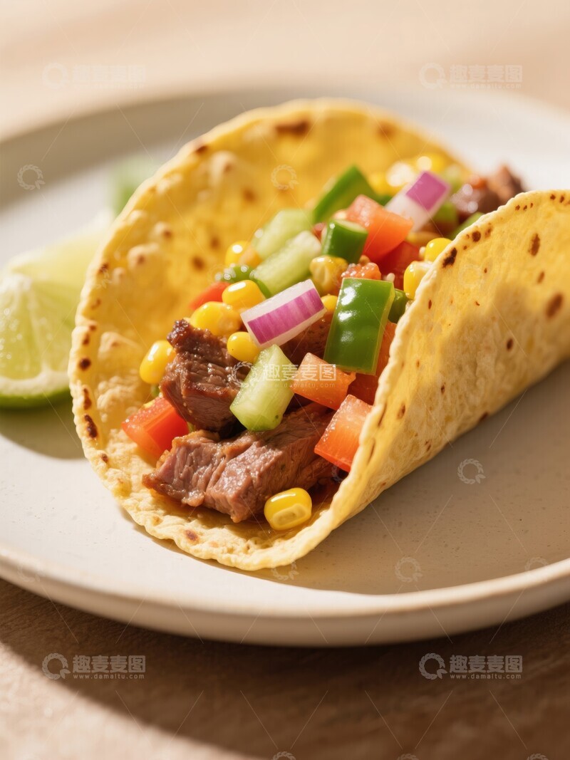 高清大图下载【趣麦麦图】美味墨西哥卷饼搭配各种蔬菜