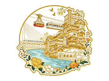 国风风景插画素材1