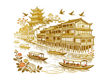 国风风景插画素材8