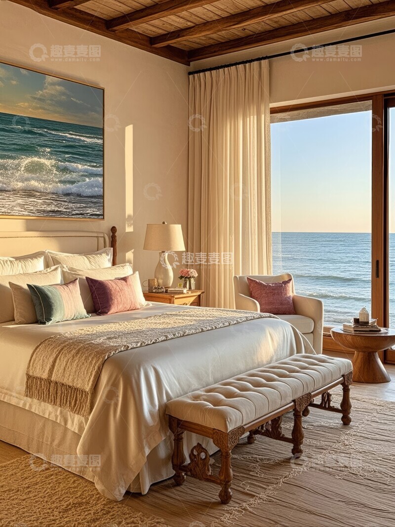 高清大图下载【趣麦麦图】海滨豪华卧室，温馨舒适