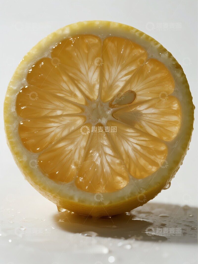 高清大图下载【趣麦麦图】新鲜柠檬切片的特写