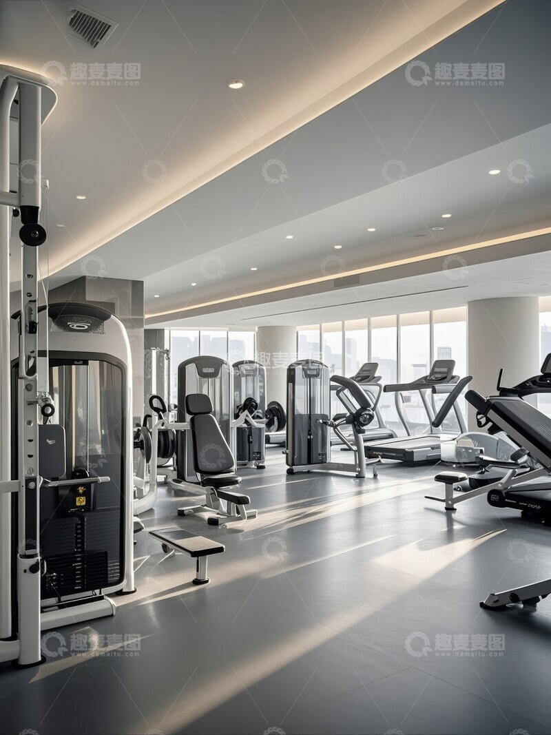 高清大图下载【趣麦麦图】现代化健身房内部场景