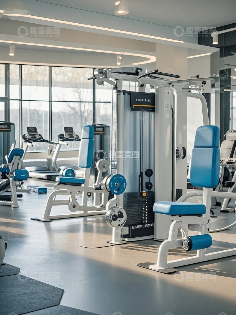 高清大图下载【趣麦麦图】健身房内的专业力量训练设备