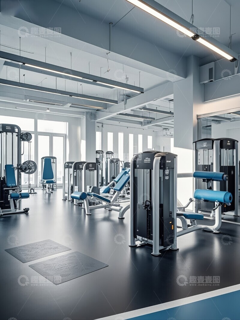 高清大图下载【趣麦麦图】现代化健身房内部场景